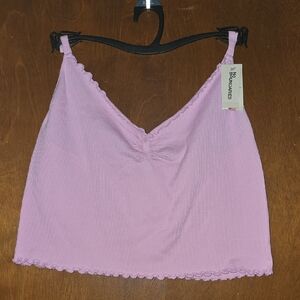 No Boundaries Lavender Ribbed V-Neck Cami